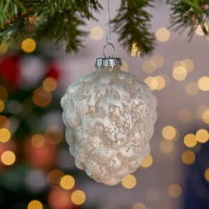 Maribel Pinecone Ornament White