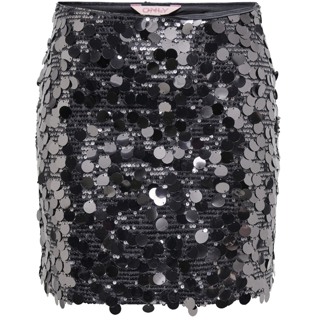 ONLY dame nederdel ONLJADEL - Gunmetal W. GUNMETAL SEQUINS