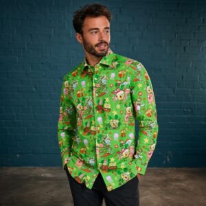 Opposuits Svamepebob FirkantÂ® Juleskjorte